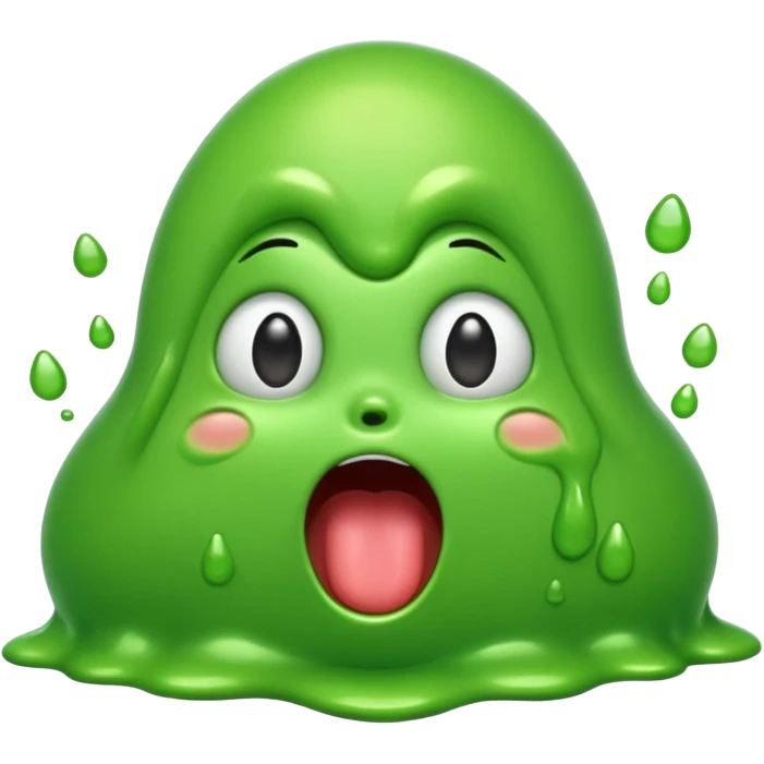 A good blob of slime with his mouth open yelling with his eyes closed emoji