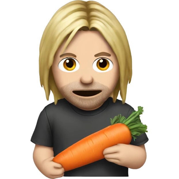 Kurt cobain eating a carrot emoji