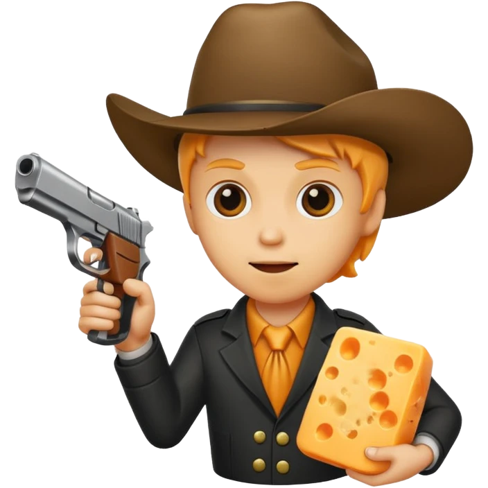 cheese with a gun emoji