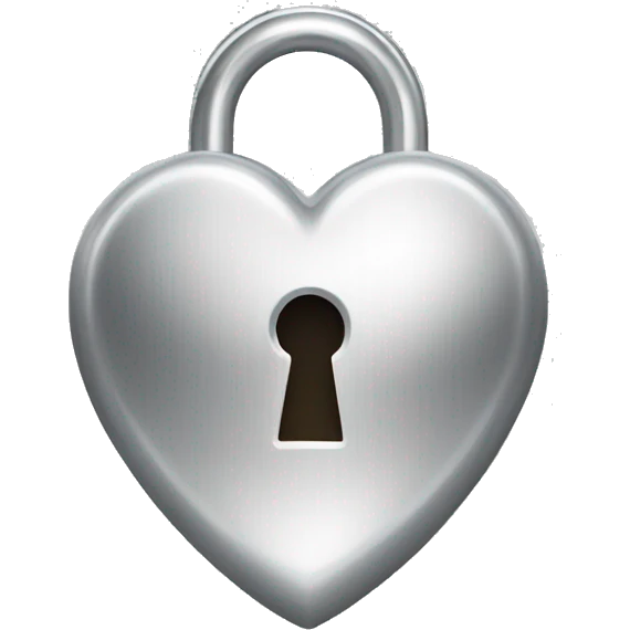 Silver Heart Shared lock  emoji