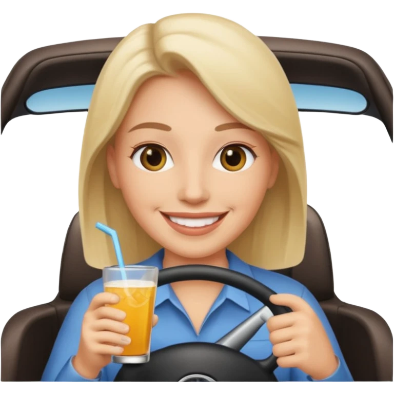 Smiley face drinking and Driving emoji