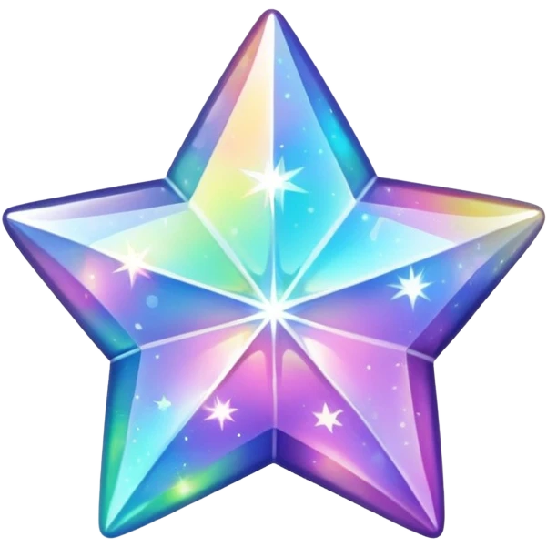 hd sparkly holographic star shaped gem emoji