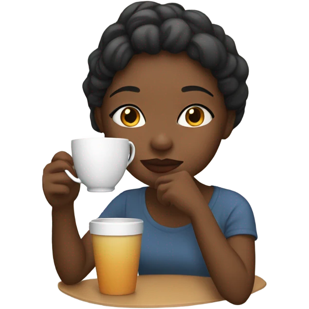 Girl sipping tea emoji