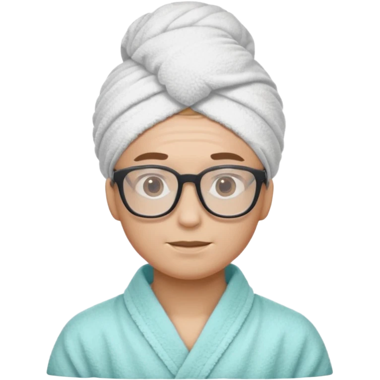 spa nerd: This emoji: 🤓 but with a spa towel on head emoji