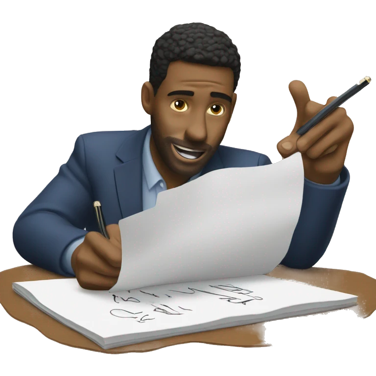 Two white guys signing  emoji