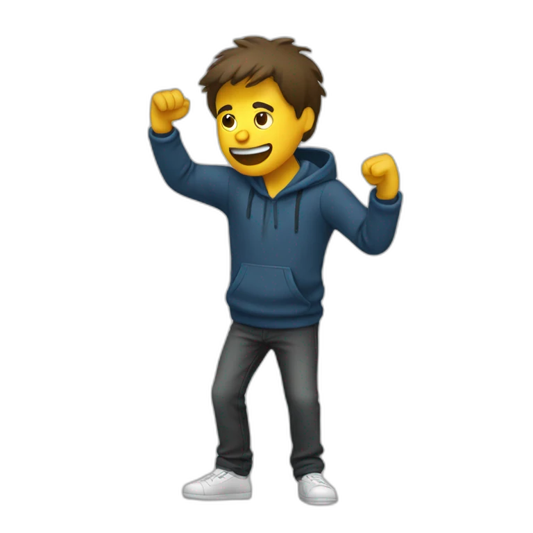 Homme qui fait un dab emoji