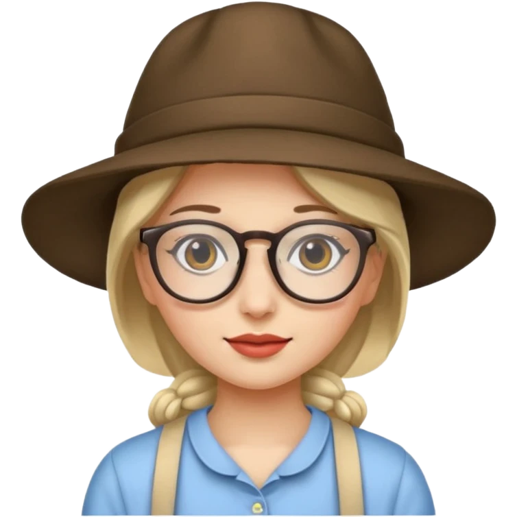 hatted girl with glasses emoji