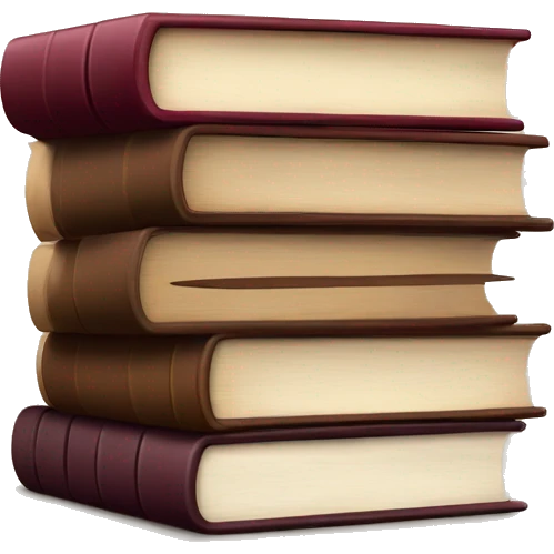 Stack of burgundy and brown books emoji