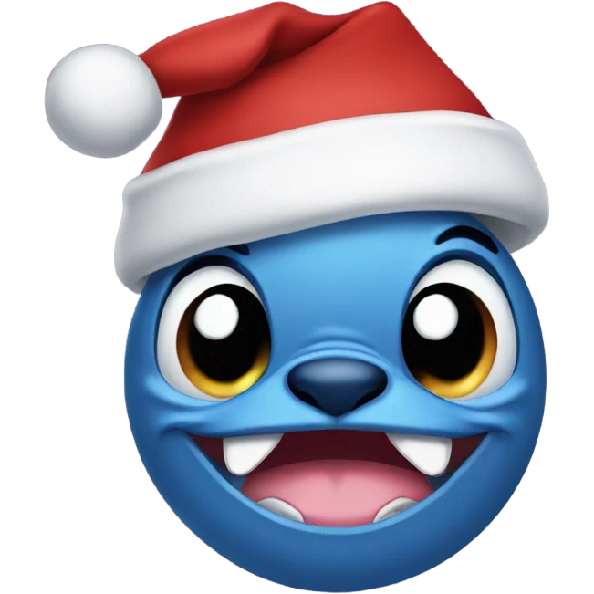 Stitch with Santa hat emoji