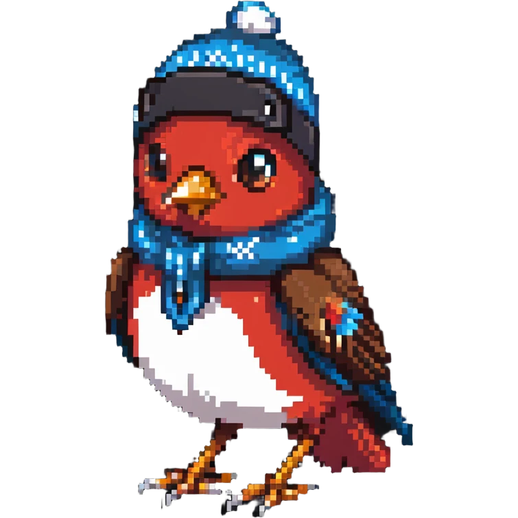 Nightingale bird with ski cap emoji