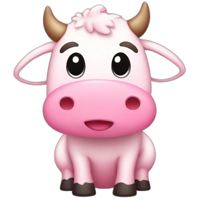 pink cute cow chibi  emoji