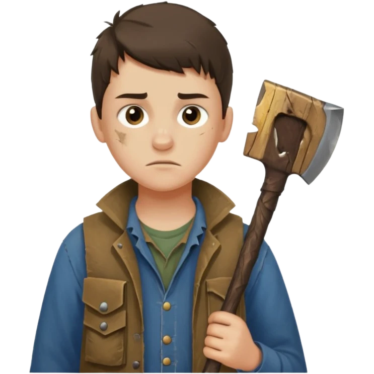 13 y/o Brian robeson at the beginning of Hatchet
determined, has hatchet, self-reliant, observant survivalist emoji