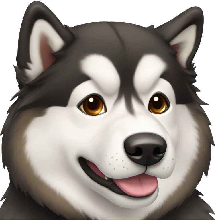 alaskan malamute dog, black, brown and white emoji