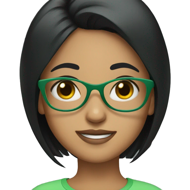 girl with green glasses and straight black hair  emoji