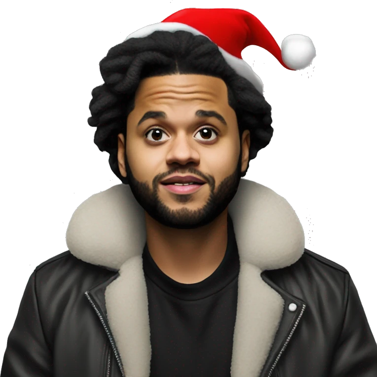 The Weeknd with santa hat emoji