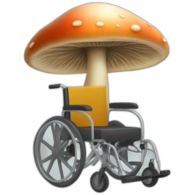 Mushroom sitting on a wheelchair emoji