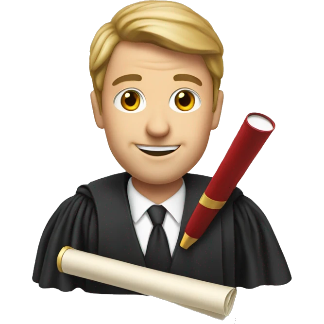 Lawyer holding a degree in his hand emoji