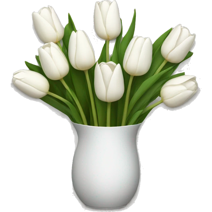 white tulip bouquet  emoji