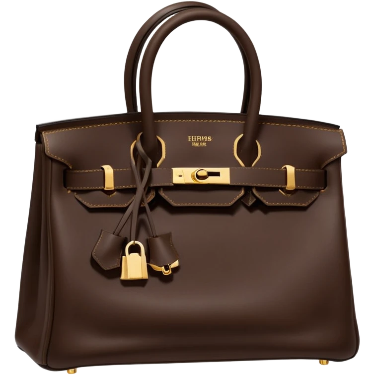 hermes birkin dark brown bag gold hardware emoji