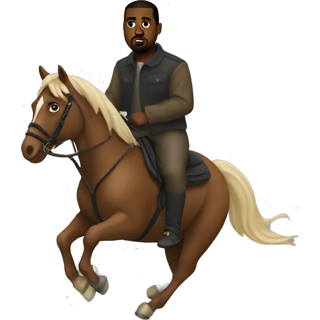 Kanye west riding a horse emoji