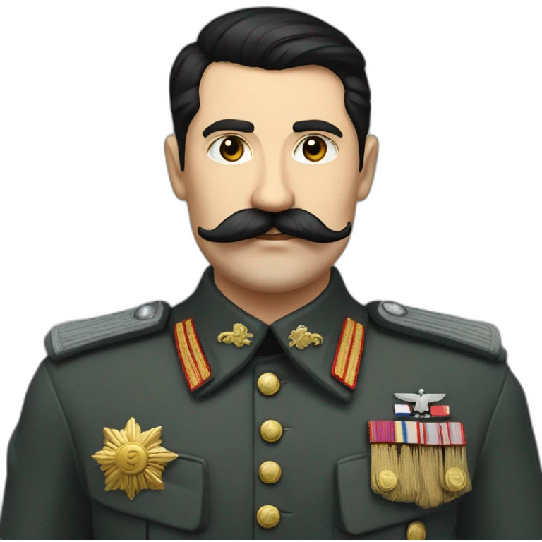 Moustache black haired russian officer ww2 emoji