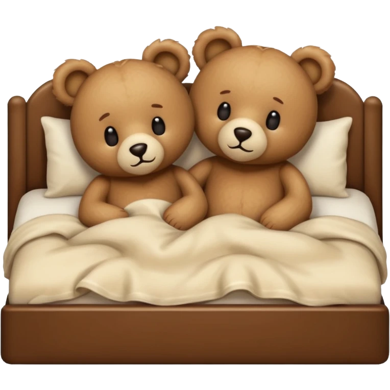 Teddy bear couple in the bed emoji
