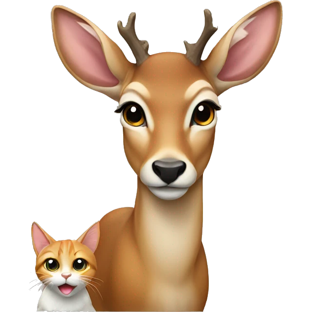 Deer with cat emoji