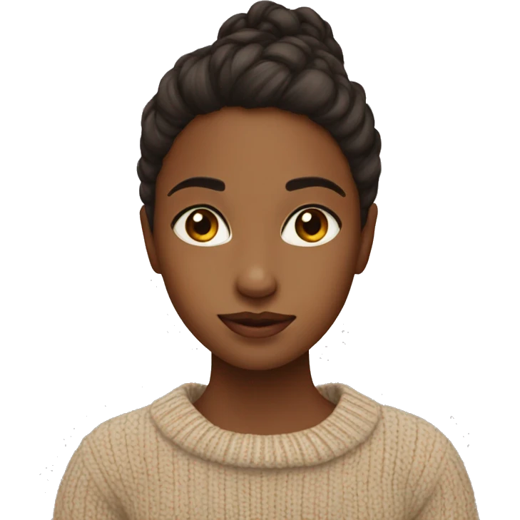 brown eyed girl in sweater emoji