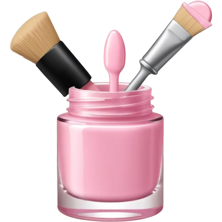 light pink nail polish bottle open brush emoji