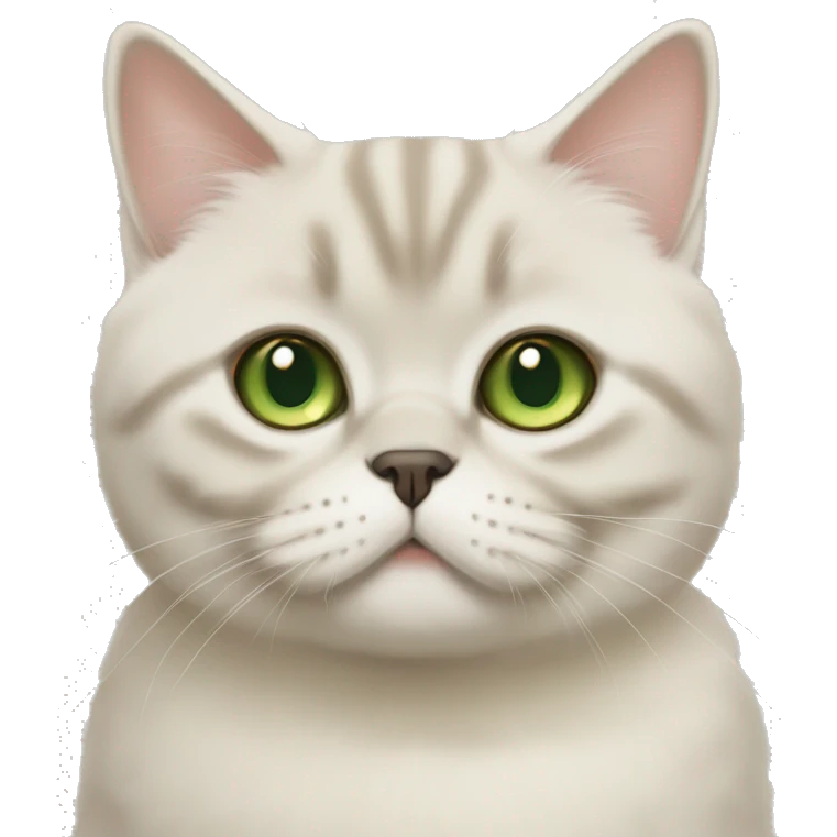 fluffy Cream british shorthair green eyes more beige emoji