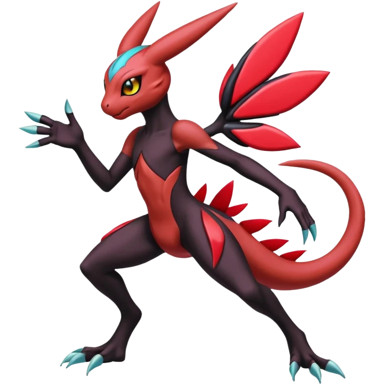 Colorful Meloetta-Guilmon-Darkrai-Pokémon-Fakémon-fusion-hybrid-creature emoji