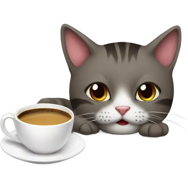 Cat drinking espresso emoji
