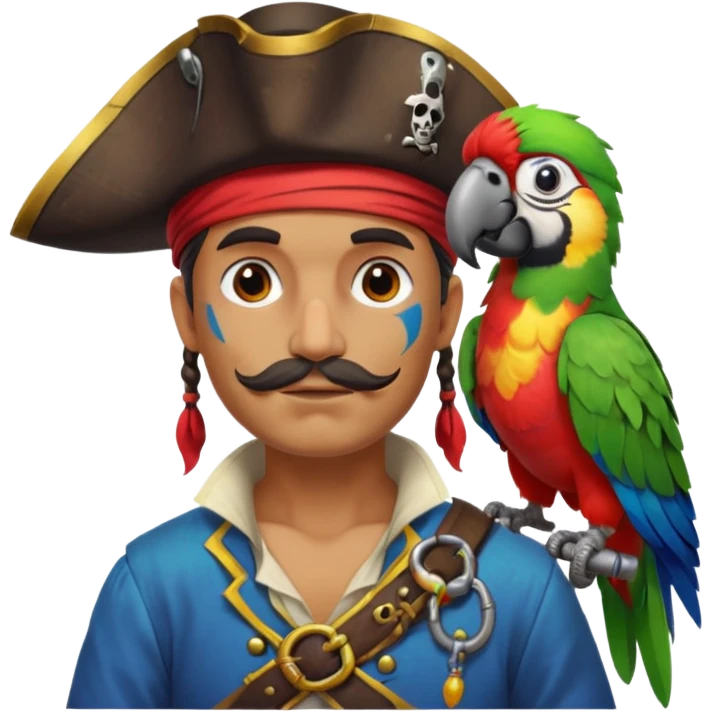 pirate and parrot emoji
