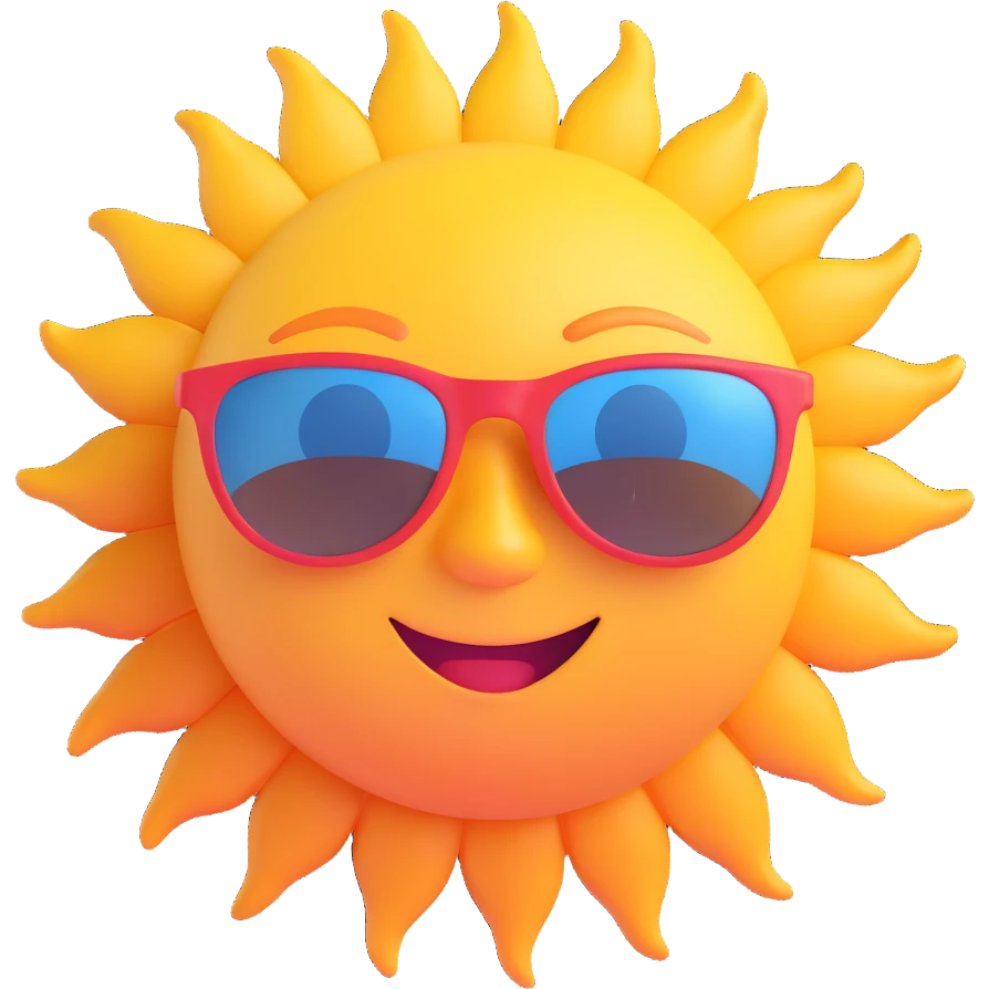 a happy sun with sunglasses emoji