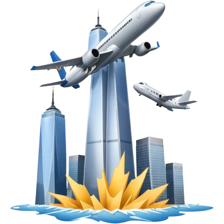 Plane flying into world trade center emoji