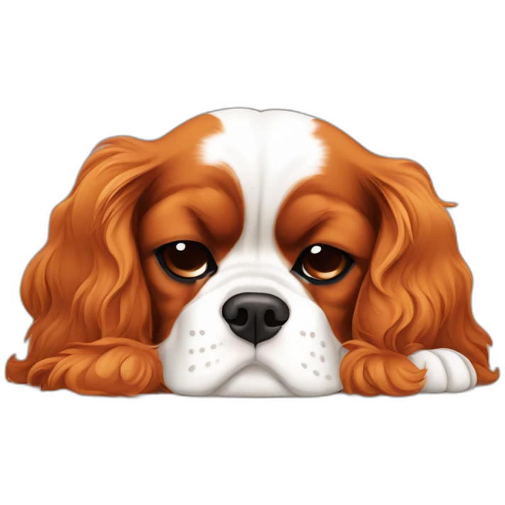 Cavalier King Charles Spaniel sleepy emoji