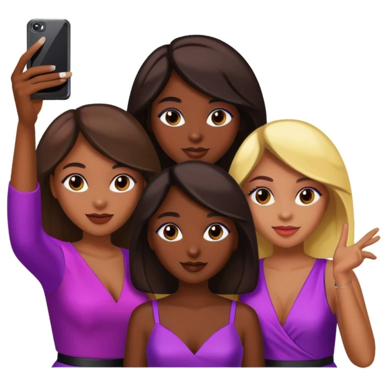girls taking selfie in club emoji