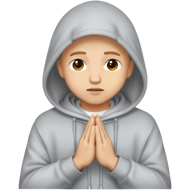 Hooded hacker praying emoji