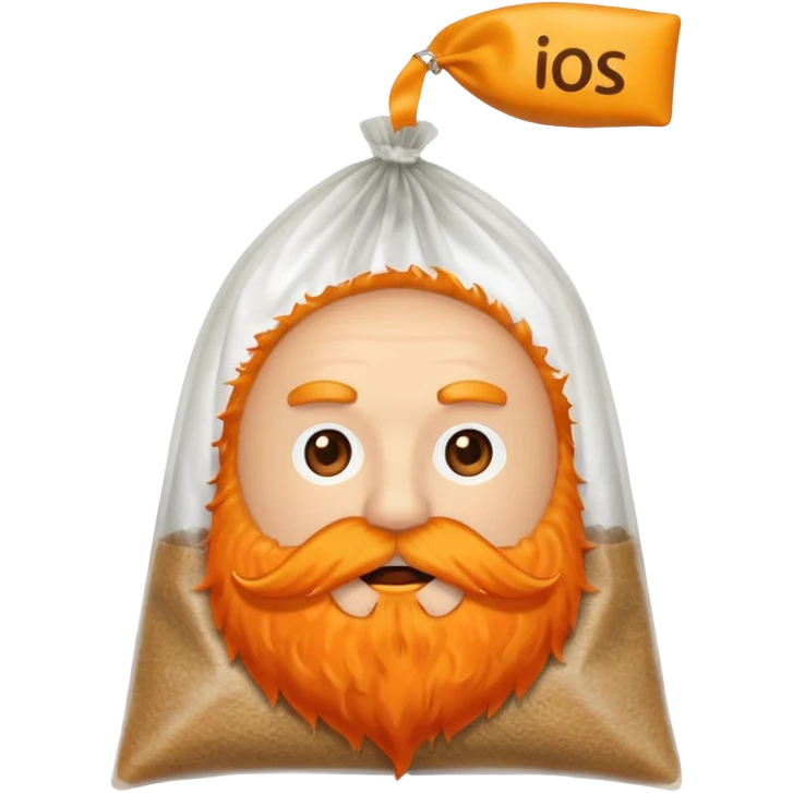 a teabag with orange beard at the ends of the bag emoji