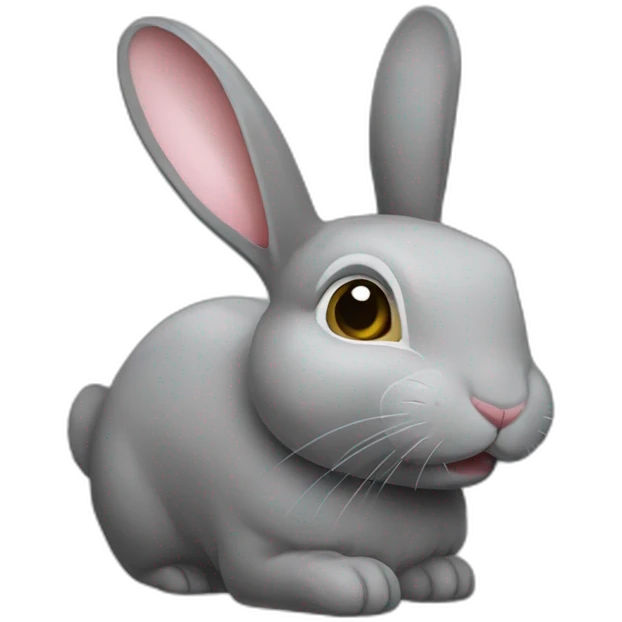 Lapin gris nuque longue emoji