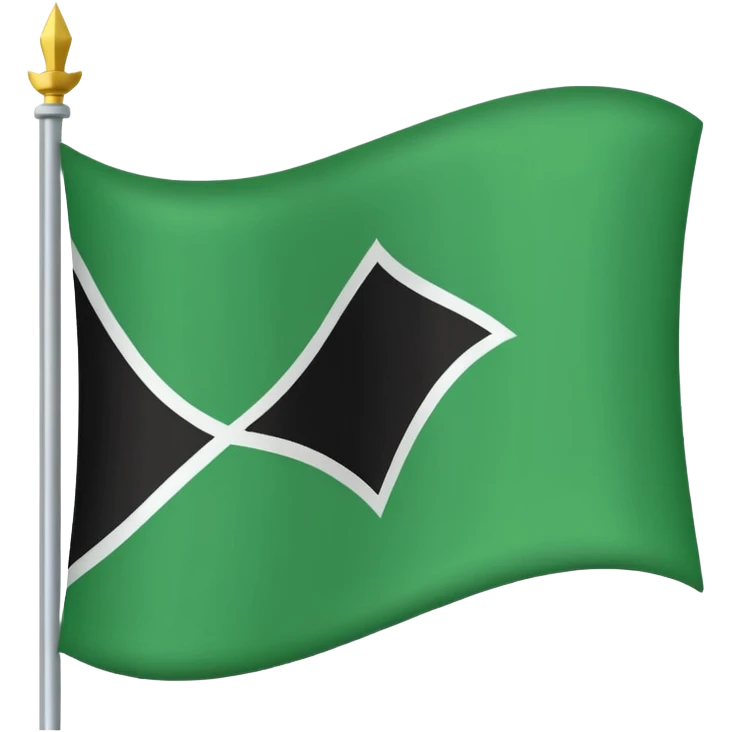 Белый, зеленый, черный флаг emoji