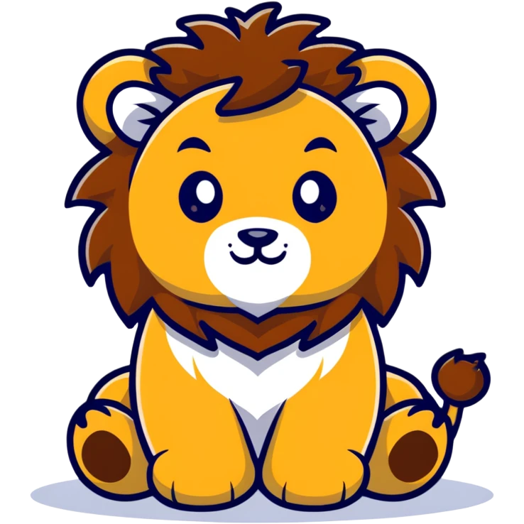 baby lion with fluffy mane emoji