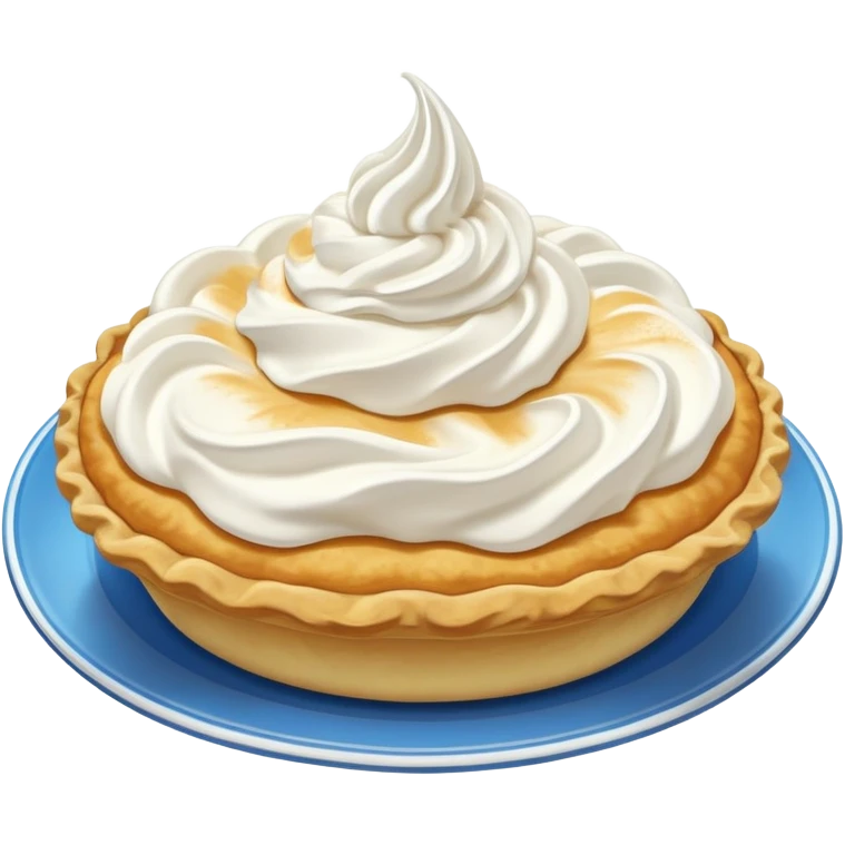 cream pie on a blue plate emoji