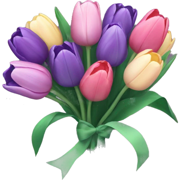 dark pastel tulip bouquet  emoji