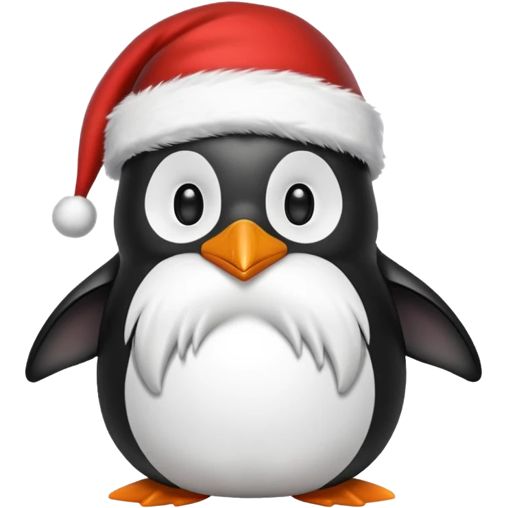santa penguin with white beard emoji