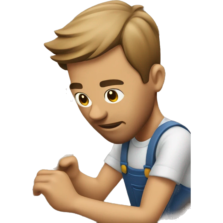 man sanding wood emoji