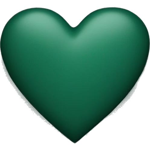 Dark green matte heart emoji