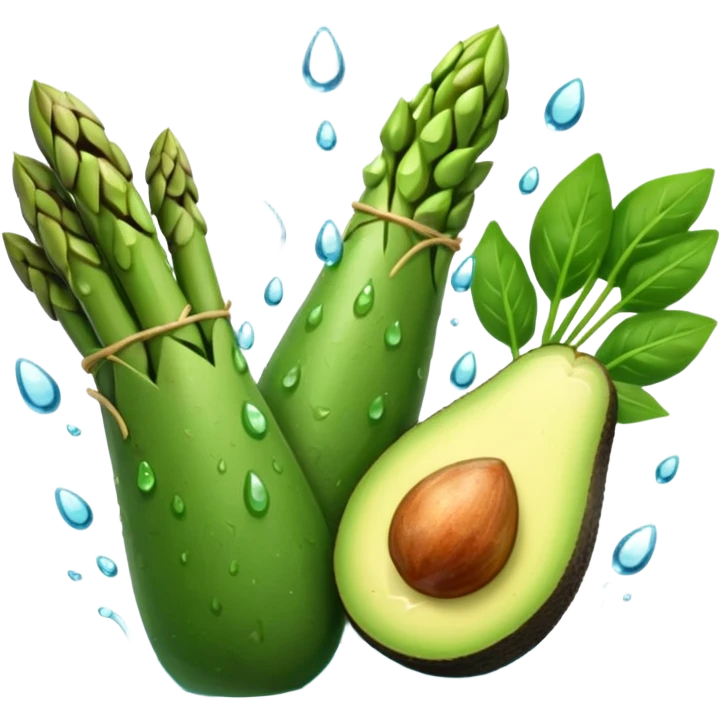 asparagus avocado and spinach emoji