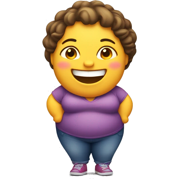 fat girl laughing emoji
