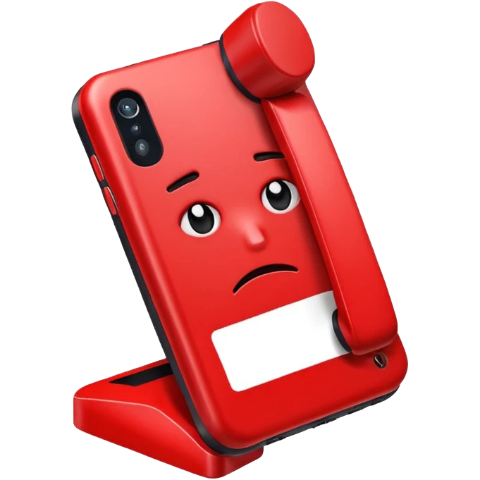 phone with red X and disappointed face, representing unqualified lead in sales, simple and clear emoji style emoji